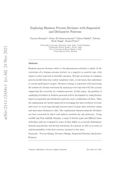 Exploring Business Process Deviance with Sequential and Declarative
  Patterns