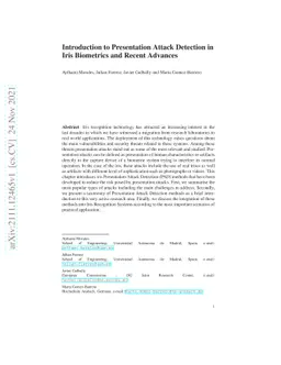 Introduction to Presentation Attack Detection in Iris Biometrics and
  Recent Advances