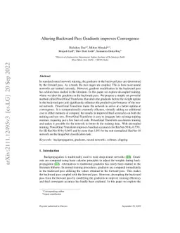 Altering Backward Pass Gradients improves Convergence