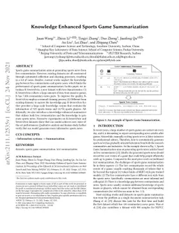 Knowledge Enhanced Sports Game Summarization