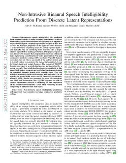 Non-Intrusive Binaural Speech Intelligibility Prediction from Discrete
  Latent Representations