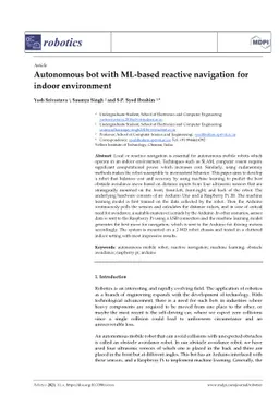 Autonomous bot with ML-based reactive navigation for indoor environment