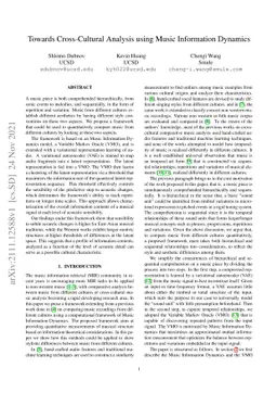Towards Cross-Cultural Analysis using Music Information Dynamics