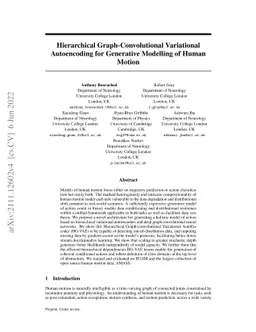 Hierarchical Graph-Convolutional Variational AutoEncoding for Generative
  Modelling of Human Motion