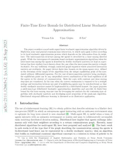Finite-Time Error Bounds for Distributed Linear Stochastic Approximation