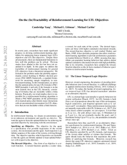 On the (In)Tractability of Reinforcement Learning for LTL Objectives