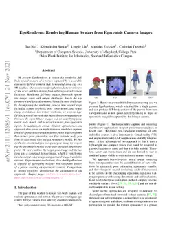 EgoRenderer: Rendering Human Avatars from Egocentric Camera Images