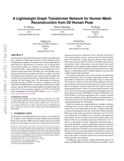 A Lightweight Graph Transformer Network for Human Mesh Reconstruction
  from 2D Human Pose