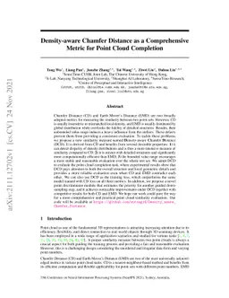 Density-aware Chamfer Distance as a Comprehensive Metric for Point Cloud
  Completion