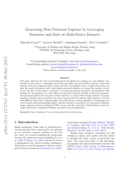 Generating More Pertinent Captions by Leveraging Semantics and Style on
  Multi-Source Datasets