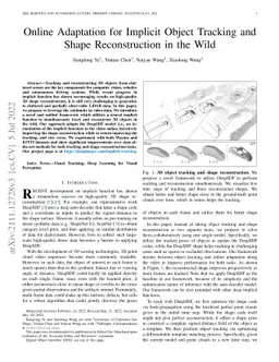 Online Adaptation for Implicit Object Tracking and Shape Reconstruction
  in the Wild