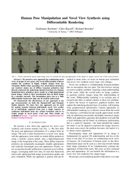 Human Pose Manipulation and Novel View Synthesis using Differentiable
  Rendering