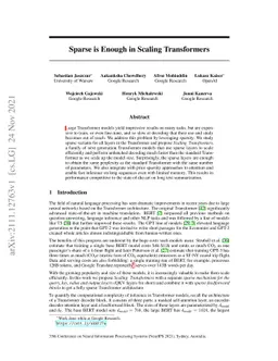 Sparse is Enough in Scaling Transformers