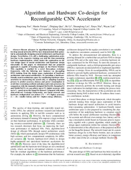 Algorithm and Hardware Co-design for Reconfigurable CNN Accelerator