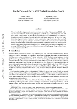 For the Purpose of Curry: A UD Treebank for Ashokan Prakrit