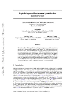 Explaining machine-learned particle-flow reconstruction