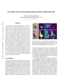 Uncertainty Aware Proposal Segmentation for Unknown Object Detection