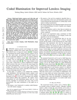 Coded Illumination for Improved Lensless Imaging