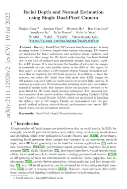 Facial Depth and Normal Estimation using Single Dual-Pixel Camera