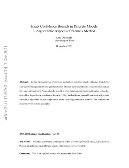 Exact Confidence Bounds in Discrete Models -- Algorithmic Aspects of
  Sterne's Method
