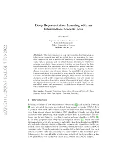 Deep Representation Learning with an Information-theoretic Loss