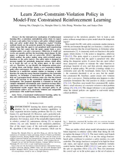 Learn Zero-Constraint-Violation Policy in Model-Free Constrained
  Reinforcement Learning