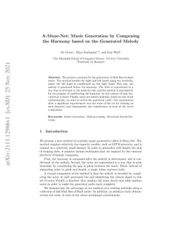 A-Muze-Net: Music Generation by Composing the Harmony based on the
  Generated Melody