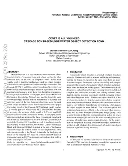 CDNet is all you need: Cascade DCN based underwater object detection
  RCNN