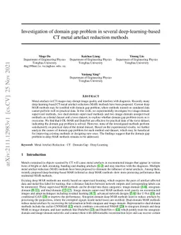 Investigation of domain gap problem in several deep-learning-based CT
  metal artefact reduction methods