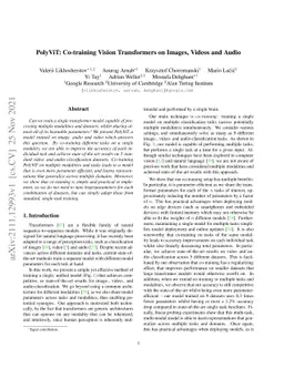 PolyViT: Co-training Vision Transformers on Images, Videos and Audio