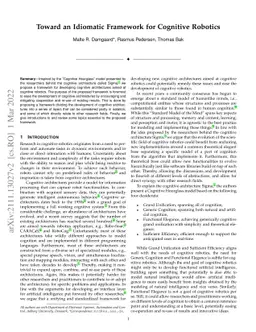 Toward an Idiomatic Framework for Cognitive Robotics