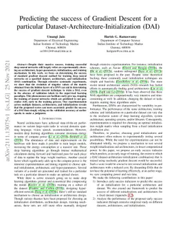 Predicting the success of Gradient Descent for a particular
  Dataset-Architecture-Initialization (DAI)