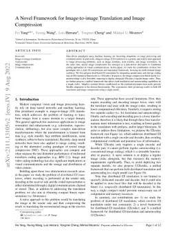 A Novel Framework for Image-to-image Translation and Image Compression