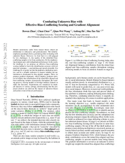 Combating Unknown Bias with Effective Bias-Conflicting Scoring and
  Gradient Alignment
