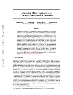 Interesting Object, Curious Agent: Learning Task-Agnostic Exploration