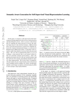 Semantic-Aware Generation for Self-Supervised Visual Representation
  Learning