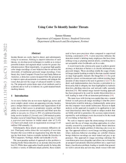 Using Color To Identify Insider Threats