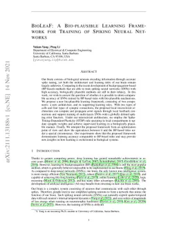 BioLeaF: A Bio-plausible Learning Framework for Training of Spiking
  Neural Networks