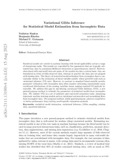 Variational Gibbs Inference for Statistical Model Estimation from
  Incomplete Data