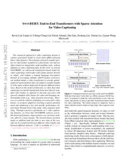 SwinBERT: End-to-End Transformers with Sparse Attention for Video
  Captioning