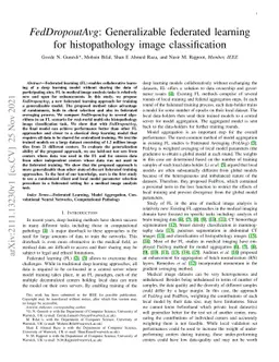 FedDropoutAvg: Generalizable federated learning for histopathology image
  classification