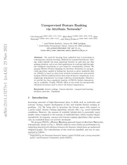 Unsupervised Feature Ranking via Attribute Networks