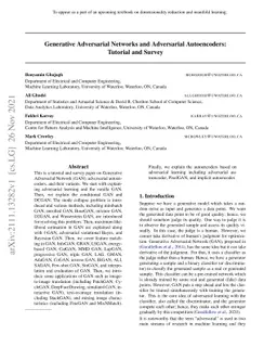 Generative Adversarial Networks and Adversarial Autoencoders: Tutorial
  and Survey