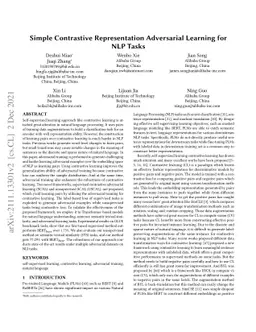 Simple Contrastive Representation Adversarial Learning for NLP Tasks