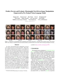 Predict, Prevent, and Evaluate: Disentangled Text-Driven Image
  Manipulation Empowered by Pre-Trained Vision-Language Model