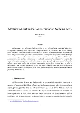 Machines & Influence: An Information Systems Lens