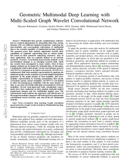 Geometric Multimodal Deep Learning with Multi-Scaled Graph Wavelet
  Convolutional Network