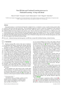 Non-IID data and Continual Learning processes in Federated Learning: A
  long road ahead