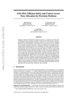 ESCADA: Efficient Safety and Context Aware Dose Allocation for Precision
  Medicine