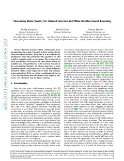 Measuring Data Quality for Dataset Selection in Offline Reinforcement
  Learning